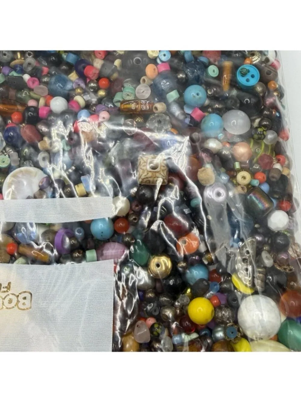 4lb Lot Of Mexed‎ Beads Glass, Metal, Plastic, Clay, Wood